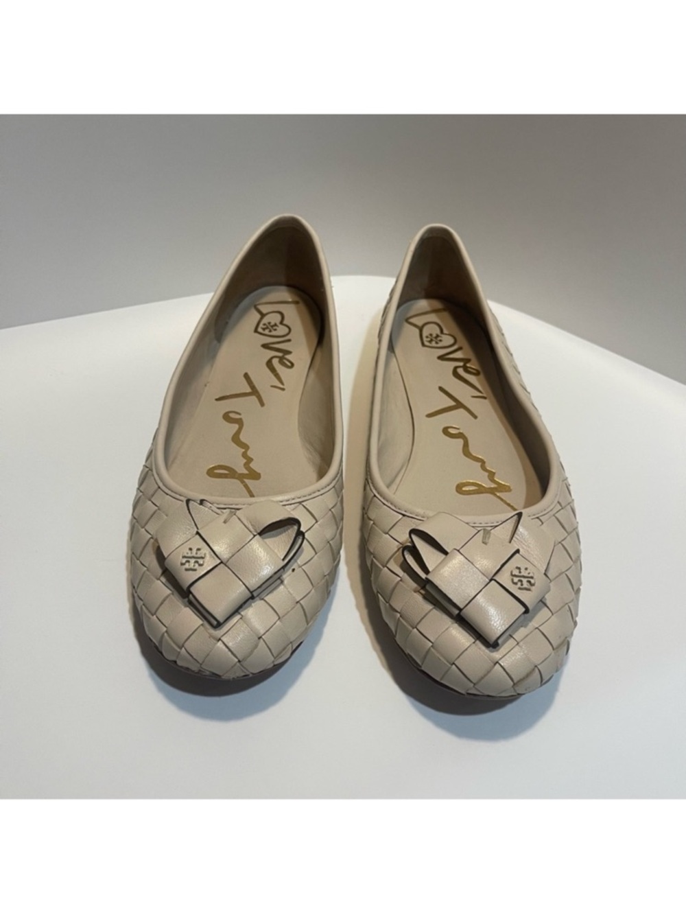 Tory Burch Love Tory Beige Woven Ballet flats 8.5